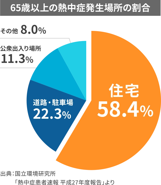 65歳以上の熱中症発生場所の割合